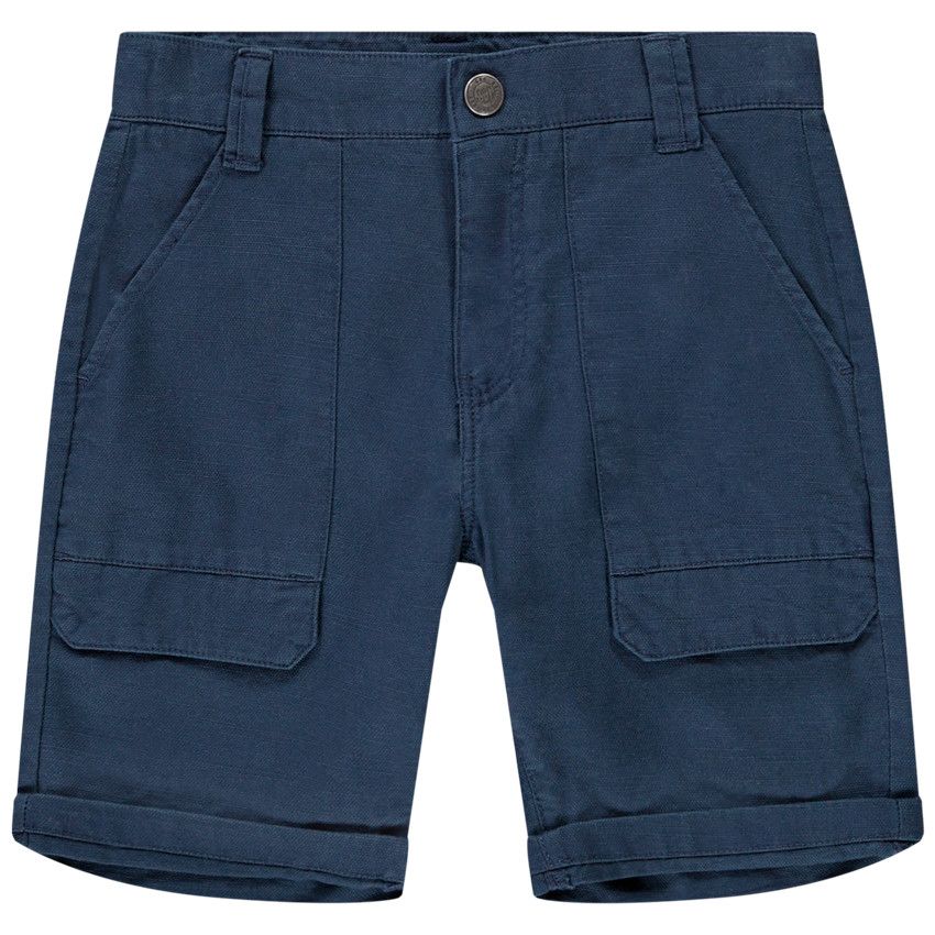 Bermuda multi-poches uni pour garçon - Bleu marine