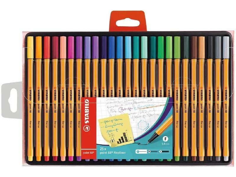 STABILO Fineliner point 88 25er Etui Feinschreiber 0.4 mm, 25er Etui, alle Farben