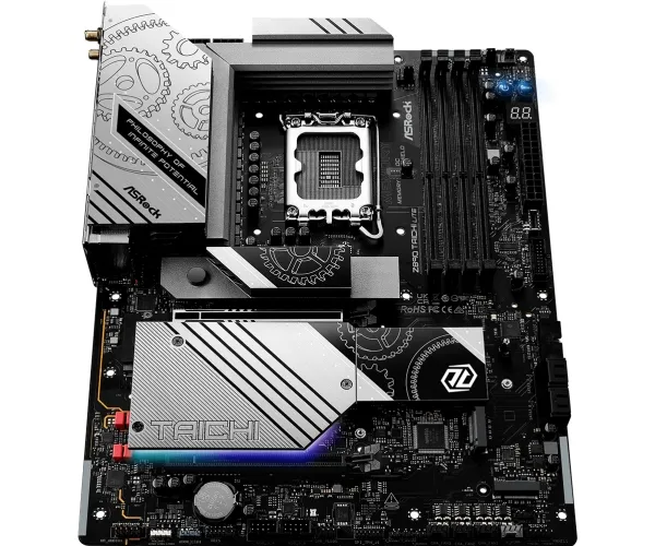 ASRock Z890 TAICHI LITE - Bundkort - ATX - LGA1851 sokkel - Z890 Chipset - USB4, USB-C 3.2 Gen 2x2, USB 3.2 Gen 1, USB 3.2 Gen 2 - 2.5 Gigabit LAN, 5 Gigabit Ethernet, Wi-Fi 7, Bluetooth - onboard grafik (CPU påkrævet) - HD Audio (5.1-kanal)