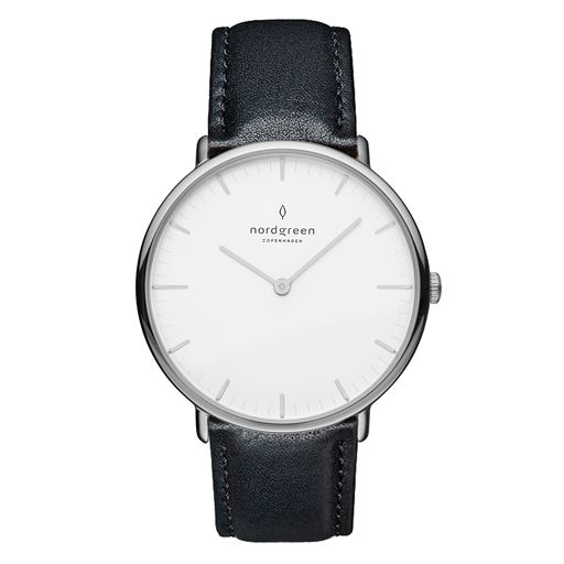 Nordgreen Native NR40SILEBLXX Herreur, Stål/Sort, 40 mm