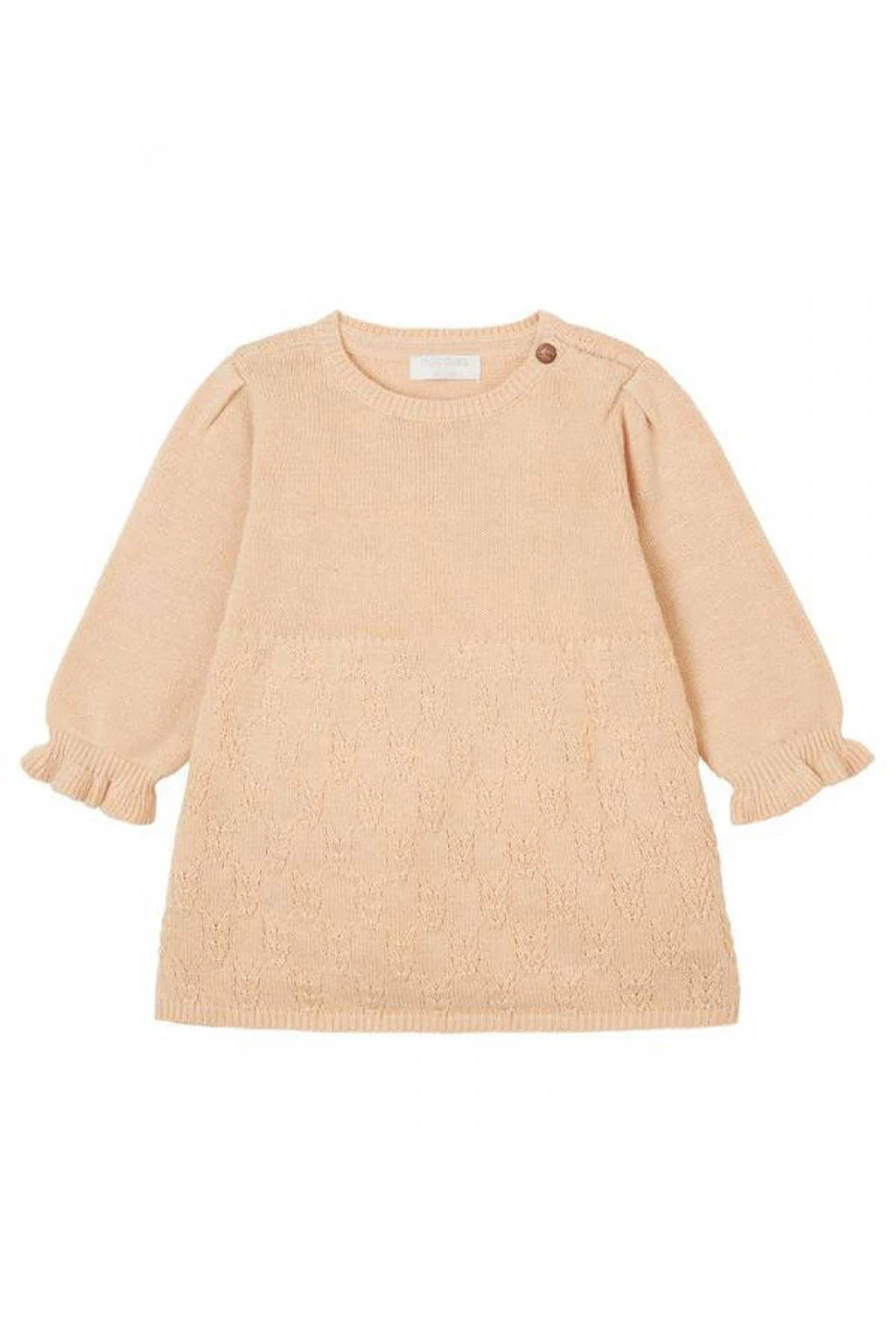 Noppies korte jurk fijn gebreid beige