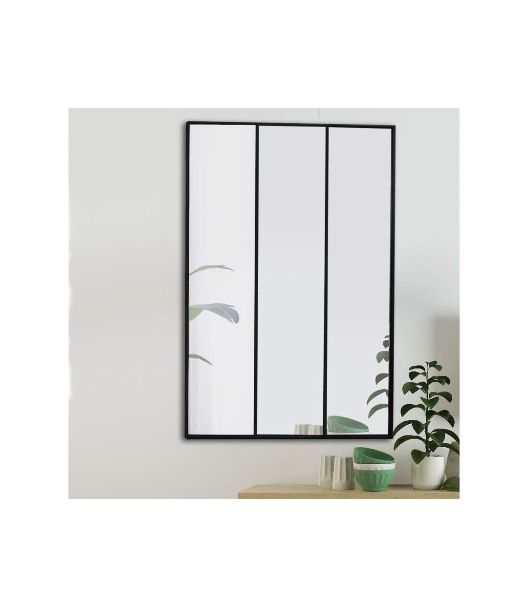 Paris Prix - Miroir Xl Design atelier 115cm Noir