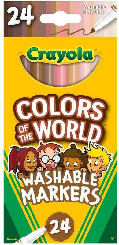 Crayola - Colors of the World - Fijne afwasbare stiften - 24 stuks