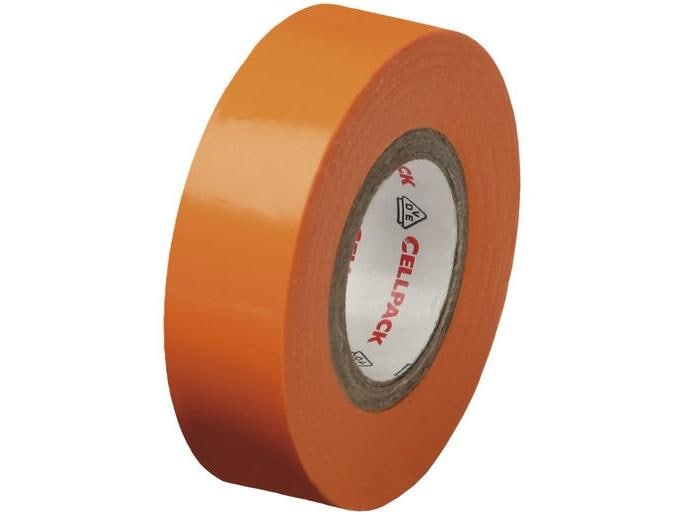 Cellpack AG Isolierband 10 m x 15 mm, Orange Elastisches, UV-beständiges Isolierband