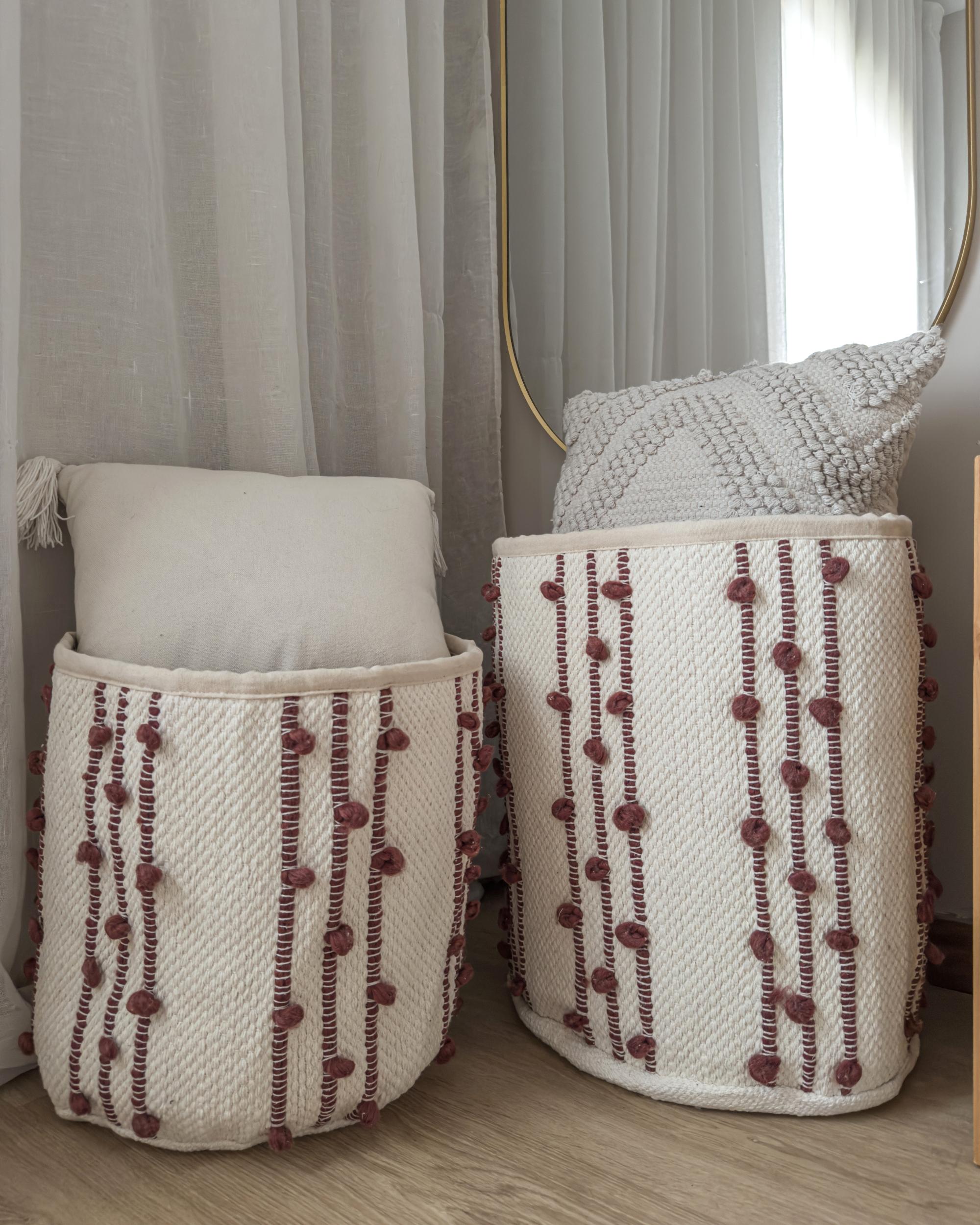 Set van 2 manden KHEL Katoen Beige
