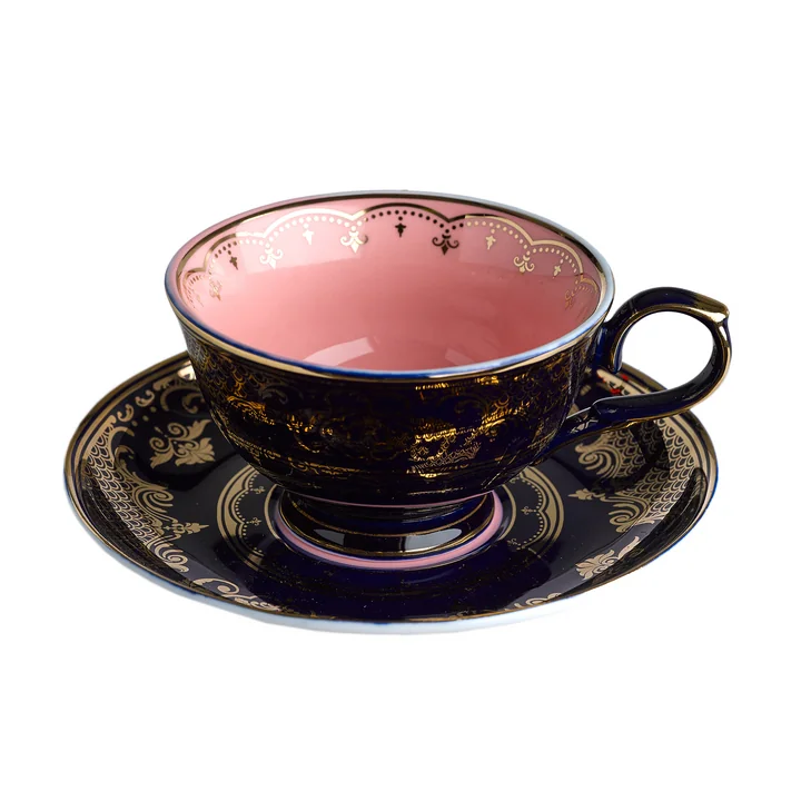 Grandpa Tasse mit Untertasse 4er Set mehrfarben/4 Tassen und Untertassen/Mit der Hand waschen