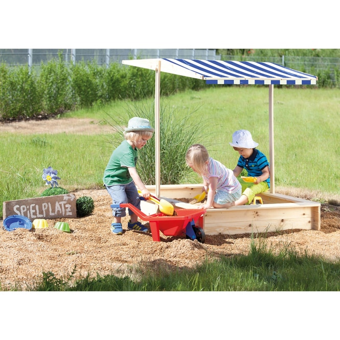 Sandkasten aus Holz mit Dach - Beluga