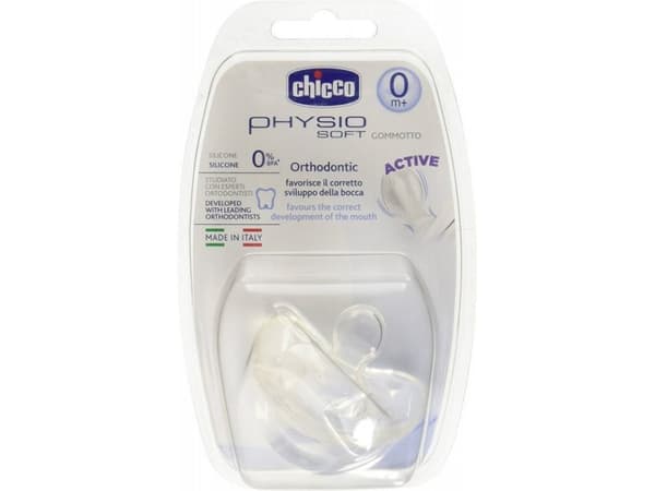 Chicco Physio myk silikonsmokk, fargeløs, 0m+ (180801)