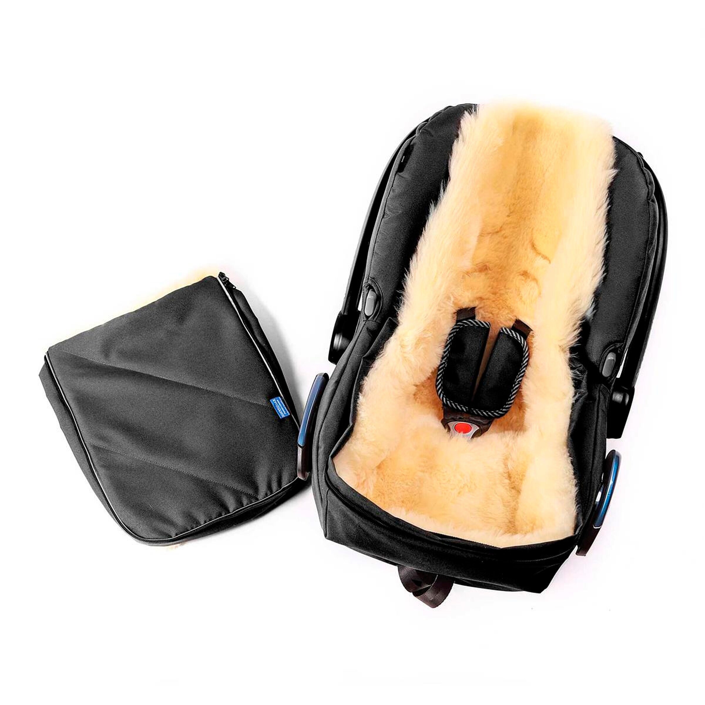 Hofbrucker Babyschale Lammfell-Fußsack Maxi Schwarz