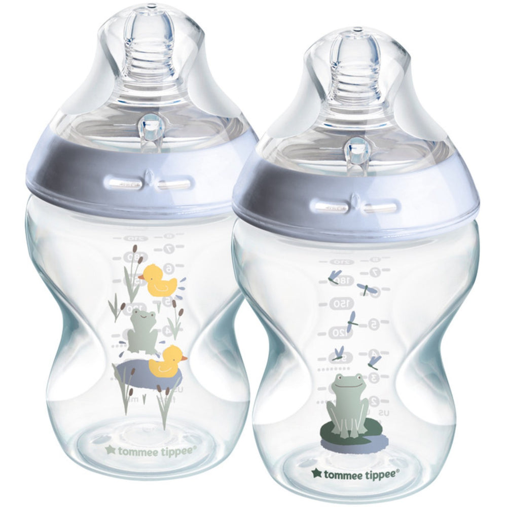 Køb Tommee Tippee Natural Start Baby Flaske 2 X 260 Ml - Deco Blue
