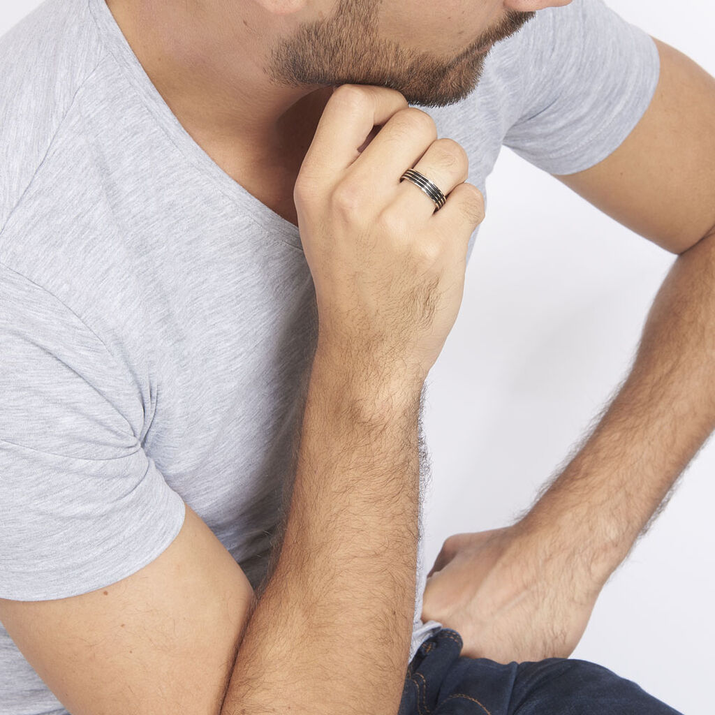 Bague Wallace Acier Blanc