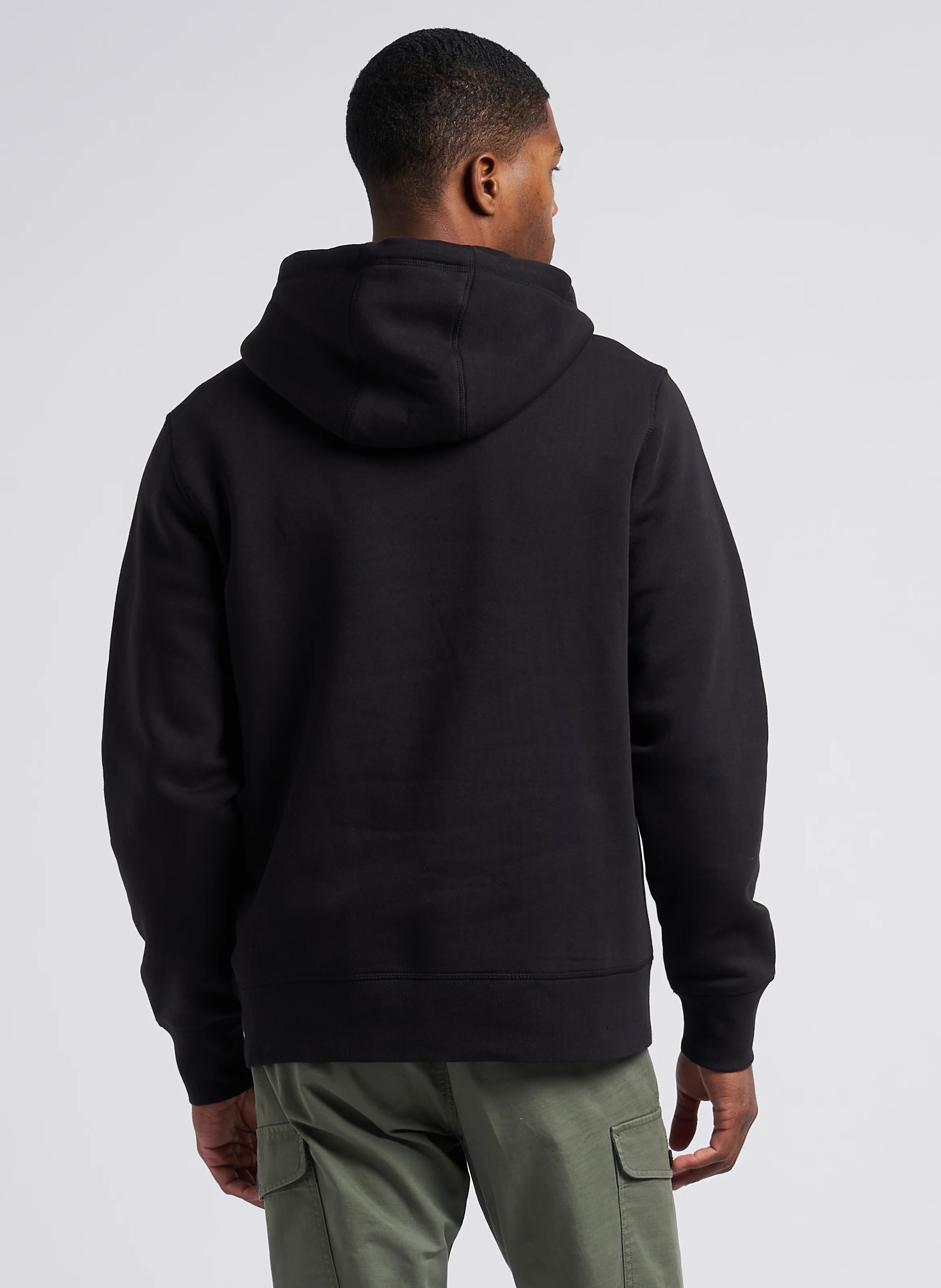 Sweat à capuche regular-fit brodé en molleton | Noir
