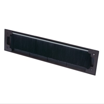 Handson brievenbusklep met borstel aluminium zilver blinde bevestiging