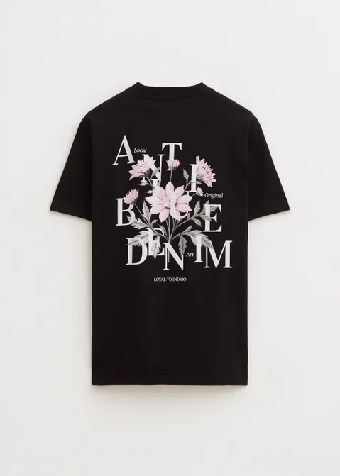 T-shirt met print flower zwart (ZWART)