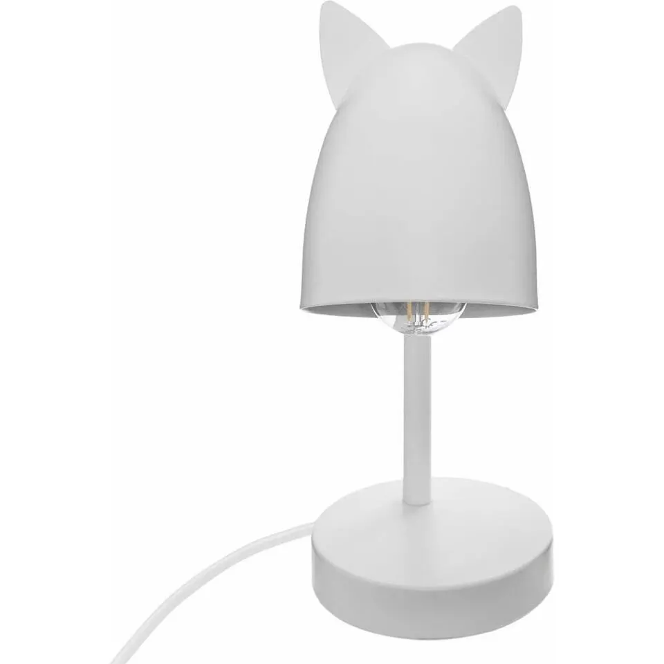 Atmosphera Tafellamp - met oortjes - wit - 18 x 31cm - bureaulamp