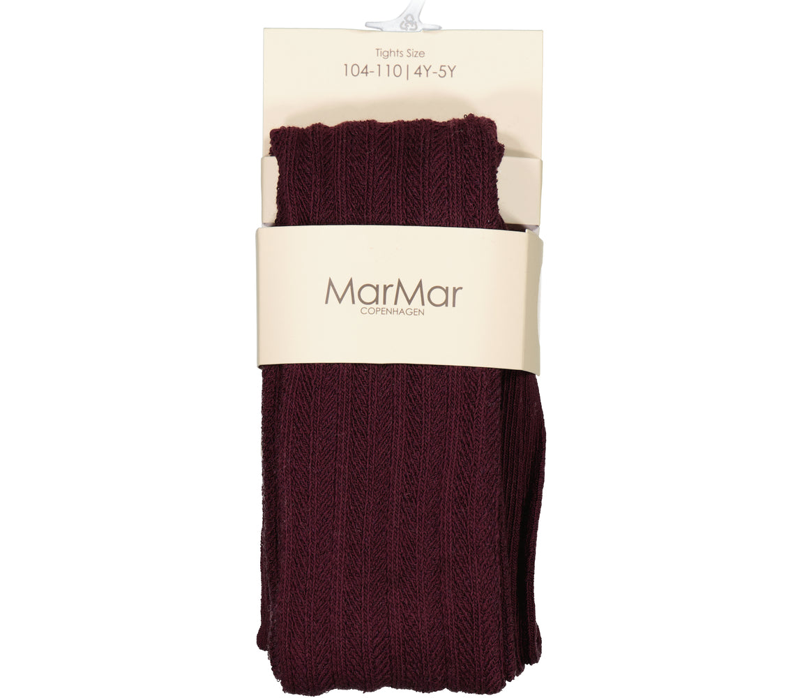 Tights Pointelle, Strømpebukser - Deep Mulberry