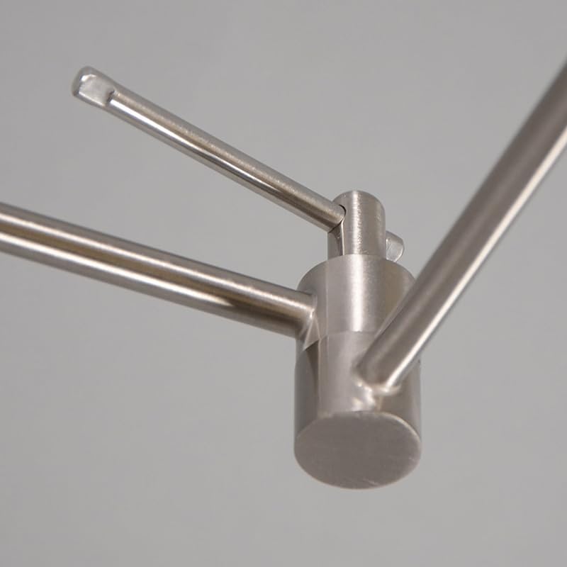 Qazqa - Modern Hängelampe I Pendellampe I Pendelleuchte Stahl I Silber I nickel matt mit Schirm 35 cm grau verstellbar - Blitz I I Wohnzimmer I Schlafzimmer - Stahl Rund - LED geeignet E27