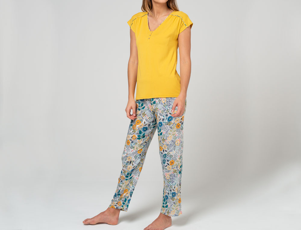 Pyjama femme-Fleurs de Tiaré