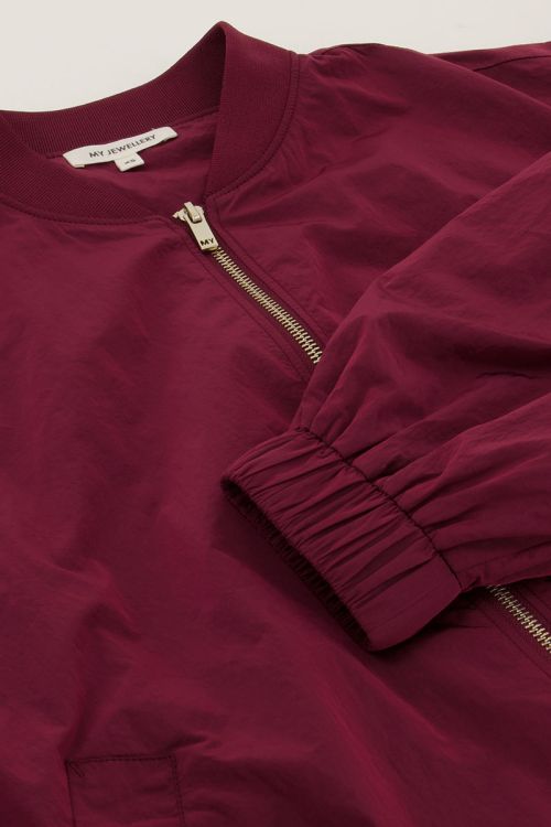 Burgundy bomber jacket