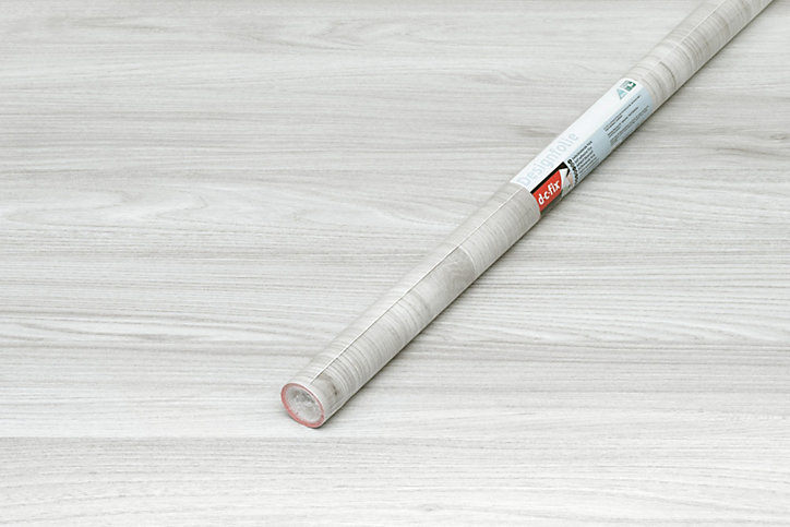 Film adhésif décoratif D-C-Fix Hölzer Sangallo lightgrey PVC avec adhésif Bois Structuré Mat et satiné gris L. 200 x l. 67,5 cm