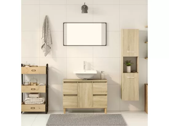 Armoire de salle de bain Chêne sonoma 30x30x130 cm Aggloméré