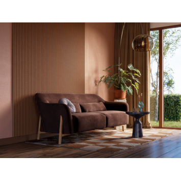 Lattenwand Decowall Acoustic Curve terra 260x30cm, 2 stuks (1.56m2)