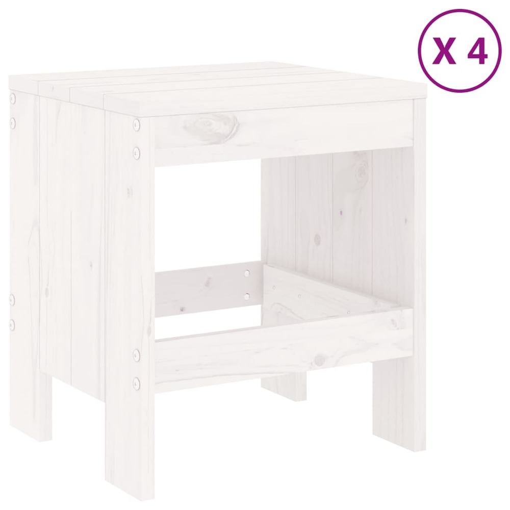 Ensemble à dîner de jardin 5 pcs blanc bois massif de pin