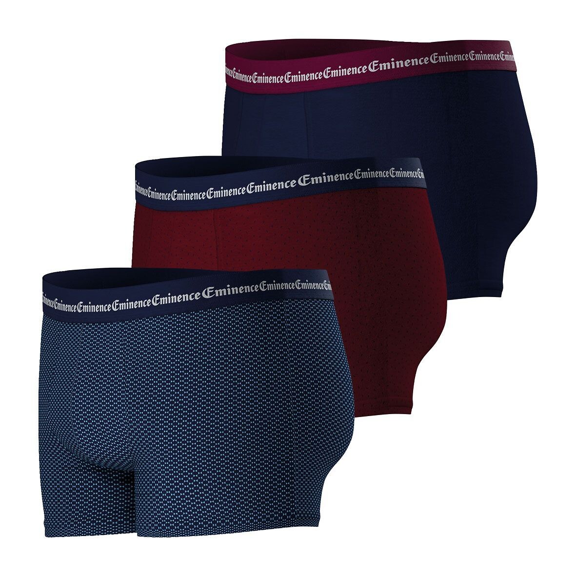 EMINÊNCIA<br>Conjunto de 3 cuecas boxer IMPRESSÃO COMERCIAL