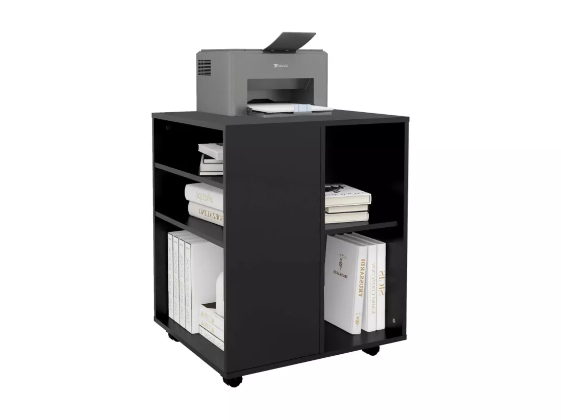 Armoire à roulettes Noir 60x53x72 cm Bois d’ingénierie