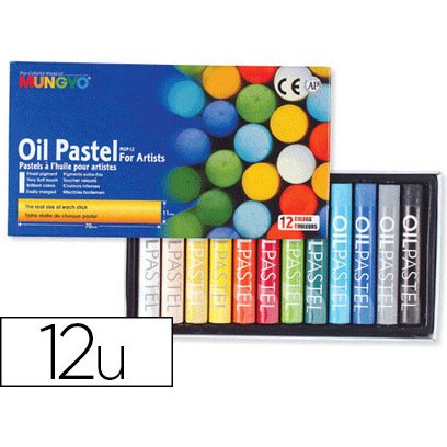 Pastel huile mungyo 70mm pigmentation extra-fine texture onctueuse pouvoir couvrant diamètre 18mm boîte 12 unités