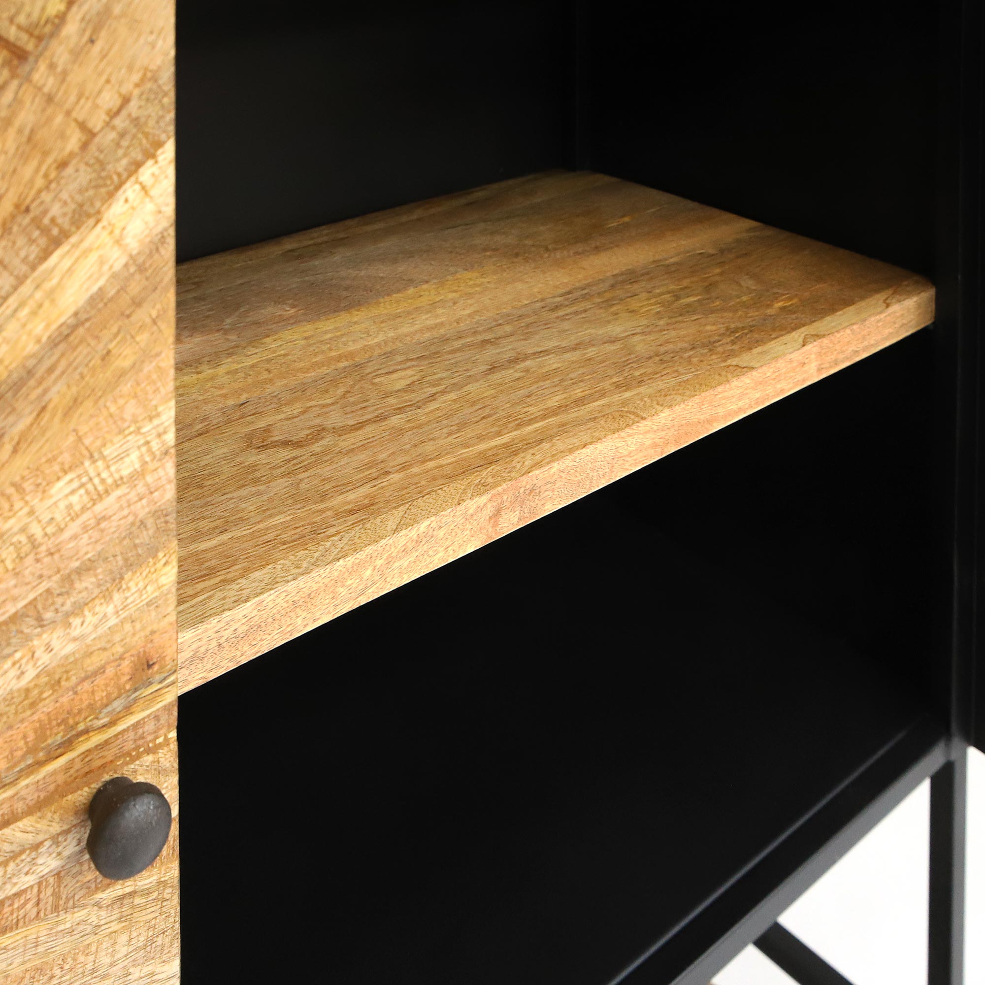 Sideboard 'Denford' mit 3 Türen, Mangoholz und Eisen, B 180 cm, H 90 cm, L 40 cm von fischer's lagerhaus