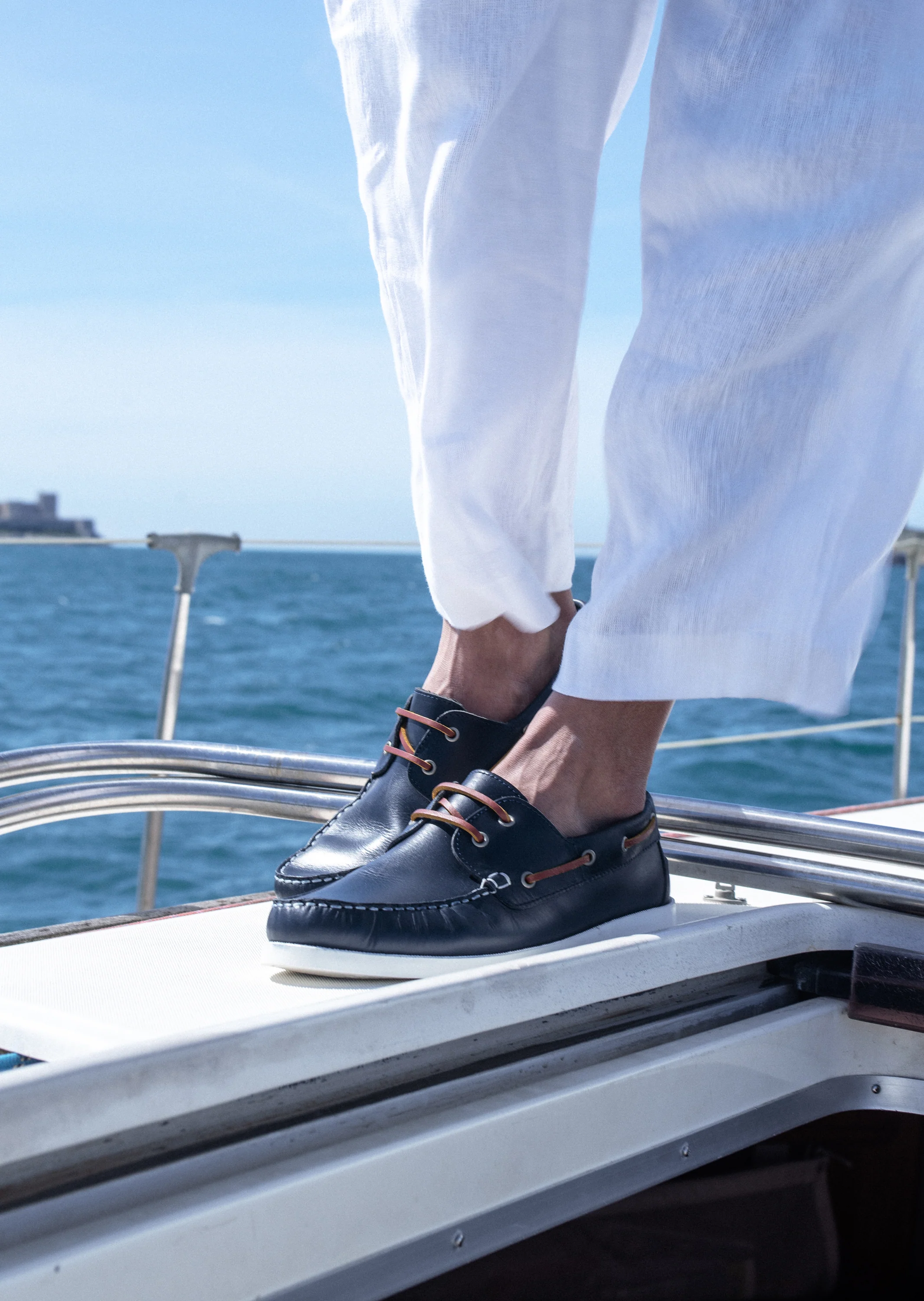 Bato-Chaussure bateau en cuir marine