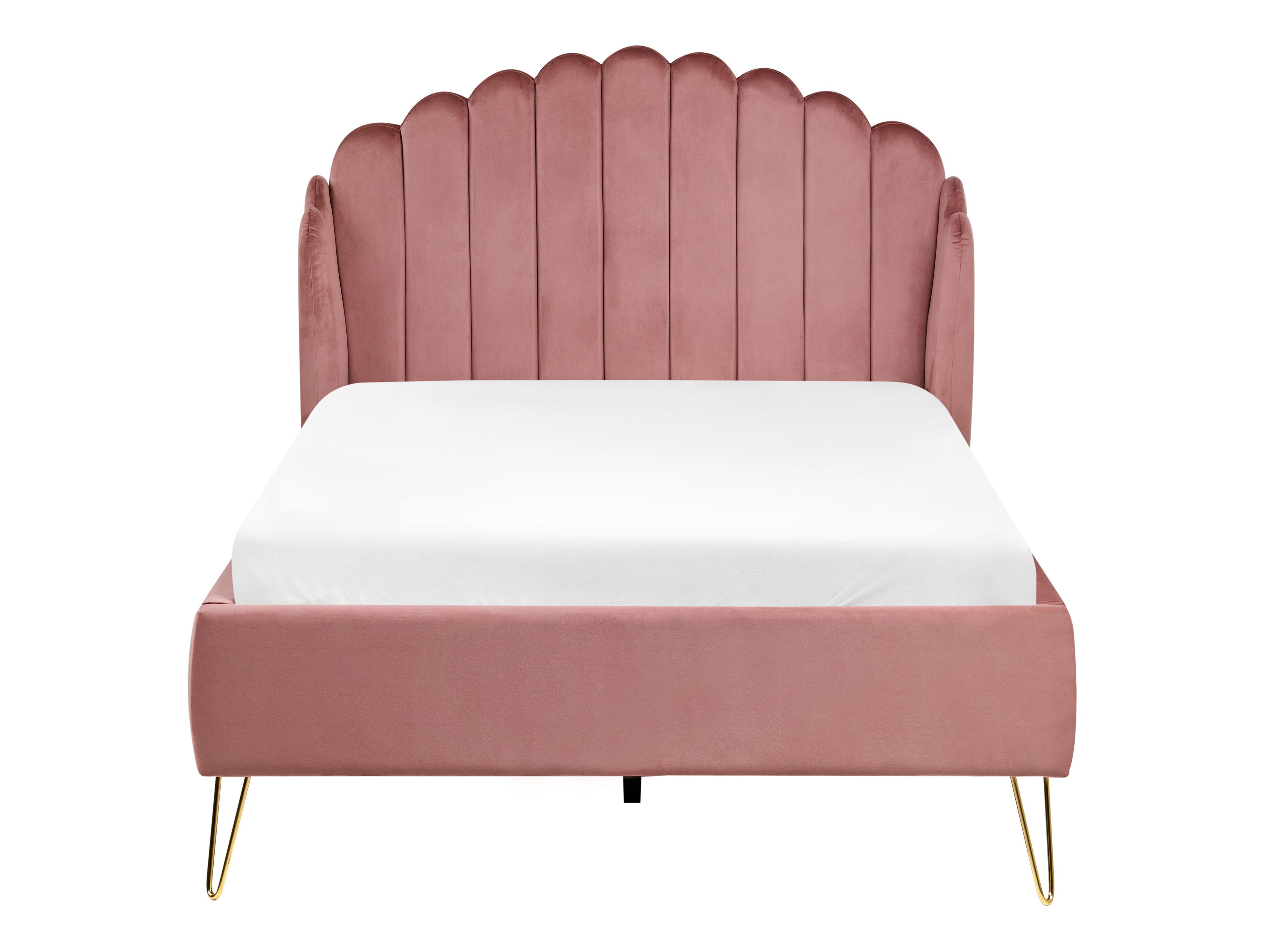 Bed Fluweel AMBILLOU 120 x 200 cm Roze