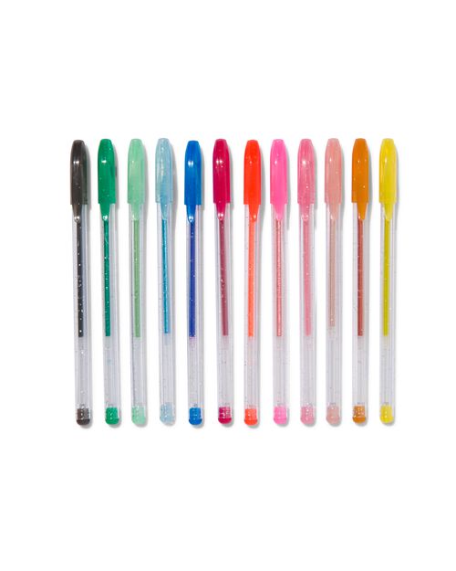 12 stylos gel pailletés