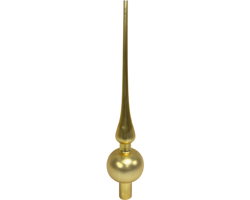 Lafiora glazen kerstboomtopper, 28 cm hoog, mat goud