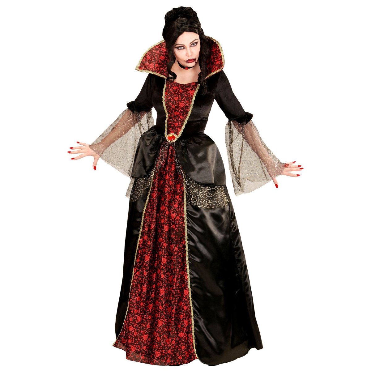 Halloween Jurk Rood Zwart Dames Vampier
