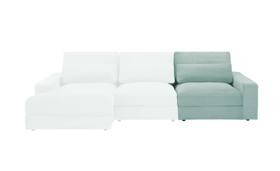 Element Branna Mintgrün Cordstoff mit Armlehne rechts