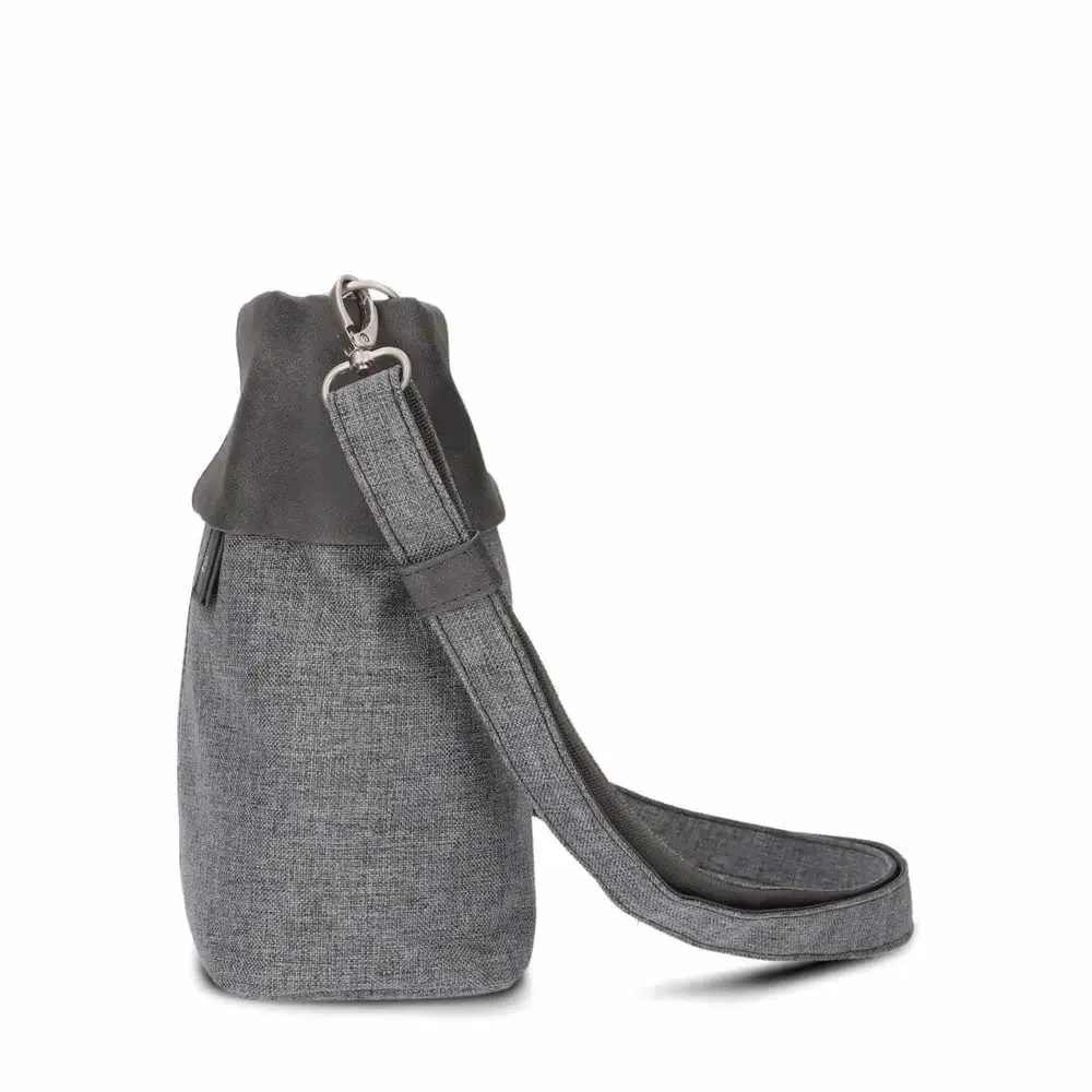 ZWEI Umhängetasche Grau Textil