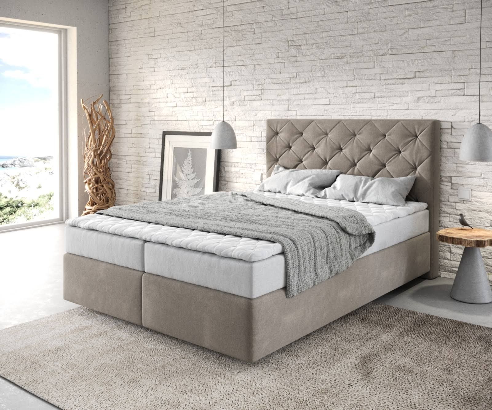DELIFE Boxspringbett Dream-Great Mikrofaser Topper