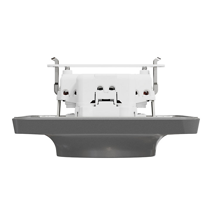 Prise double avec terre Schneider Electric Unica Déco aluminium