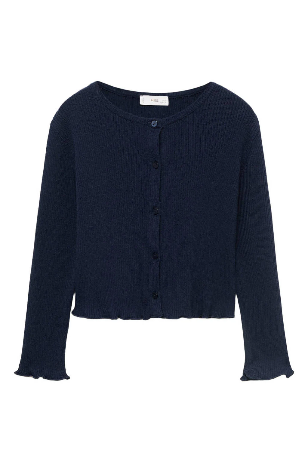 Mango Kids vest marine rib gebreid