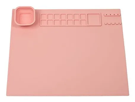 WEDO farvemåtte i silikone, (B)400 x (D)500 mm, pink sammenklappelig, med sammenklappelig farvekop, vaskbar, med lille - 1 stk (79504009)