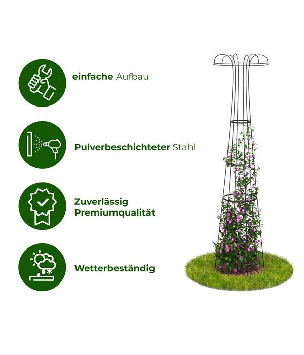 Dehner Premium Metall-Obelisk Maxima, schwarz