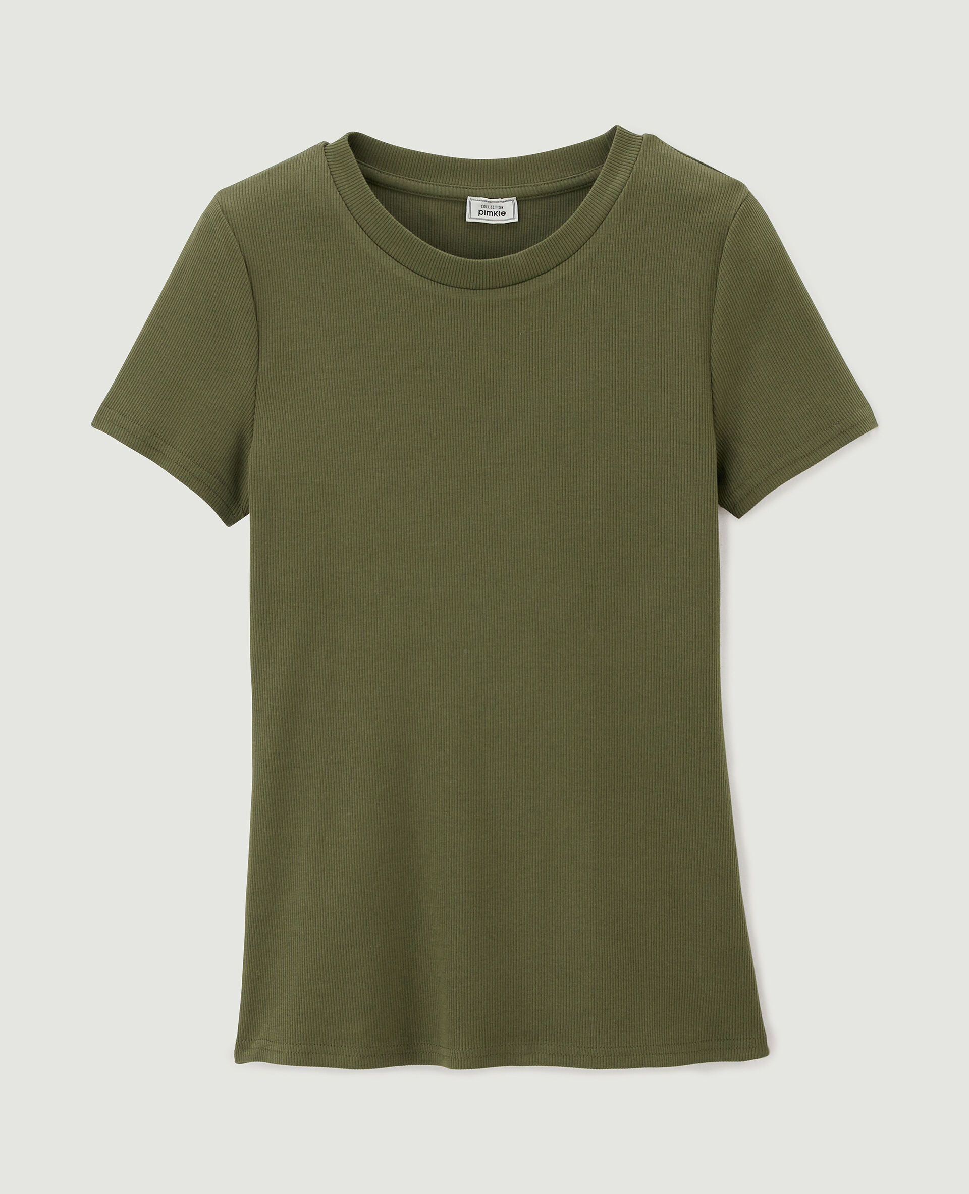 Top maille côtelée - Vert kaki