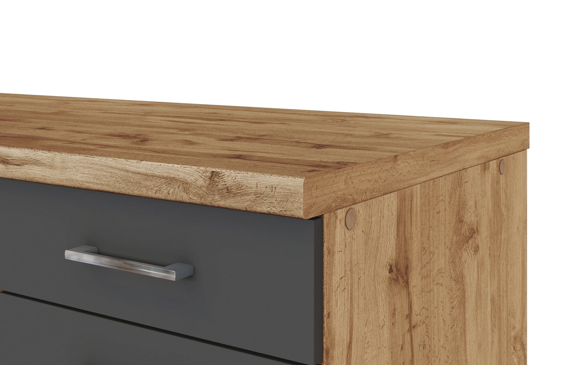 Winkelzeile Odense Anthrazit/Wotan Eiche NB 210/210x200x60cm