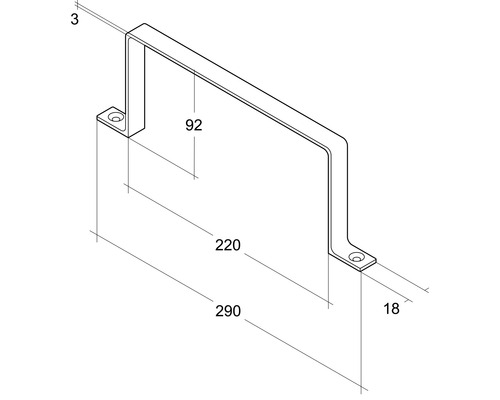 Rotheigner vlakke kanaalhouder, wit, 220x90 mm