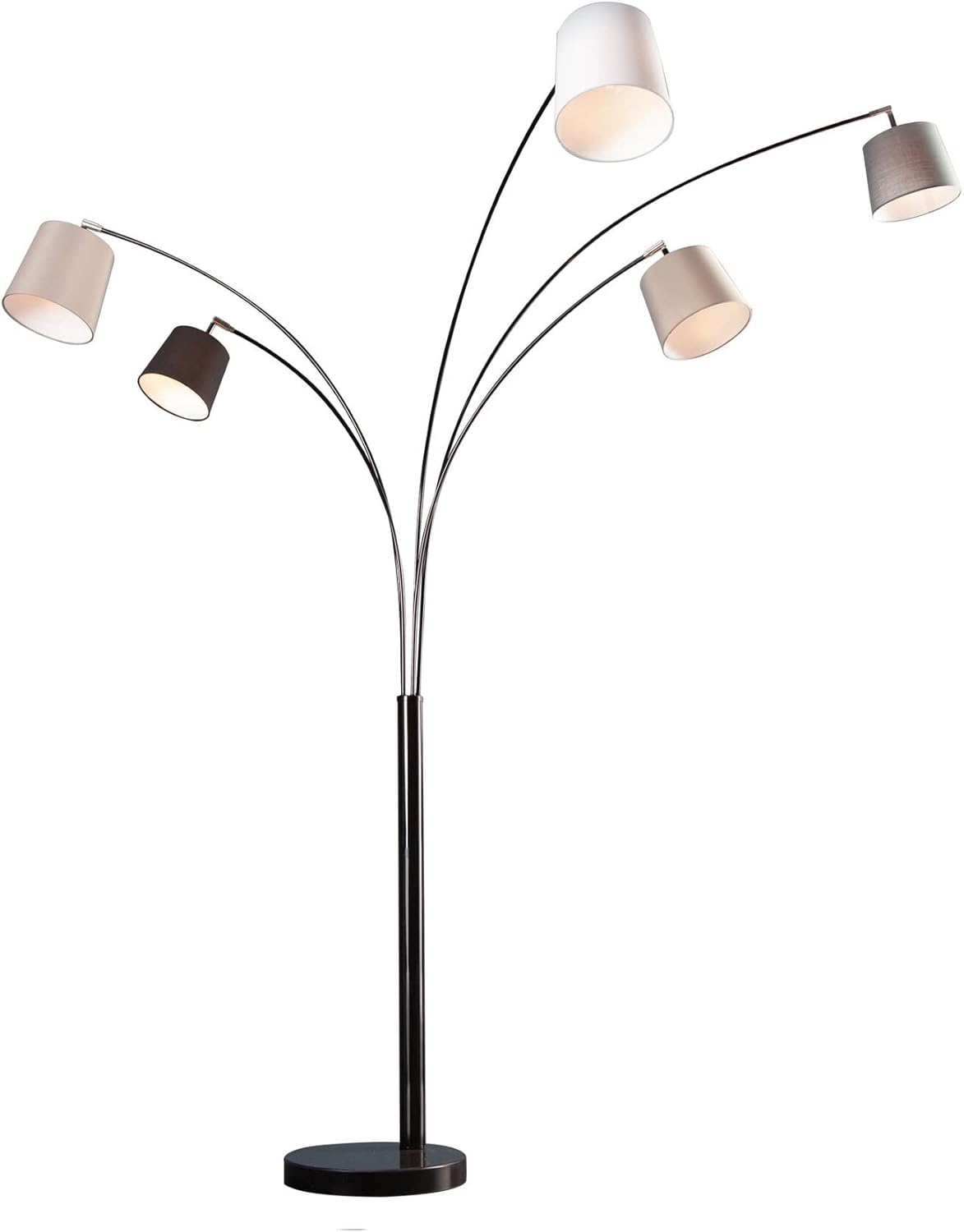 invicta INTERIOR Design Bogenlampe LEVELS schwarz glänzend Marmorfuß Stehleuchte Leuchte Lampe Wohnzimmerlampe