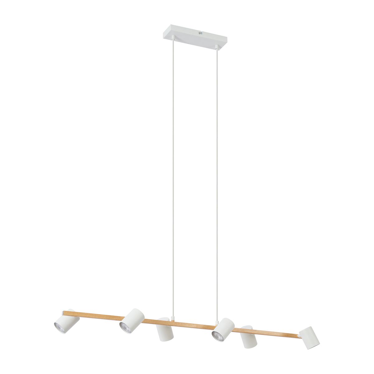 Moderne hanglamp hout print met wit 6-lichts - Jeana Straight