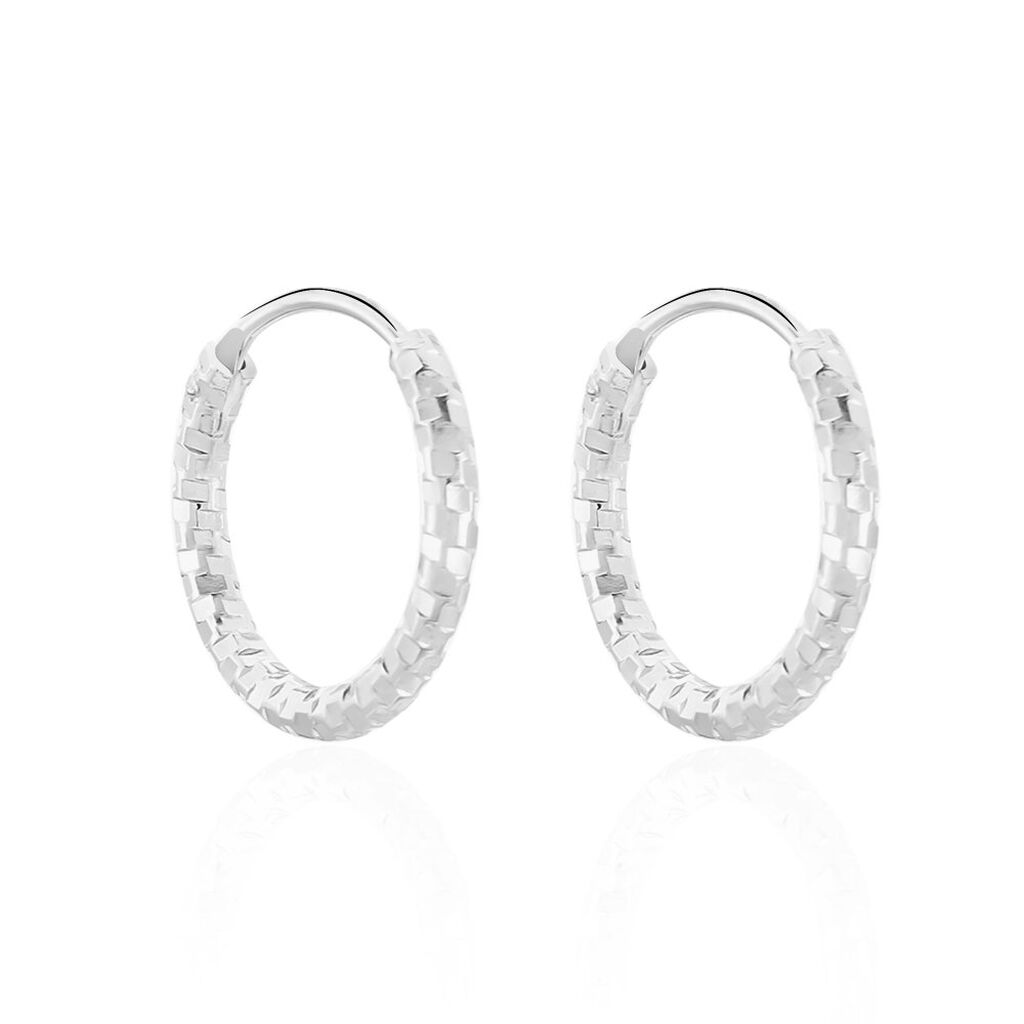 Créoles Argent Blanc Agathe