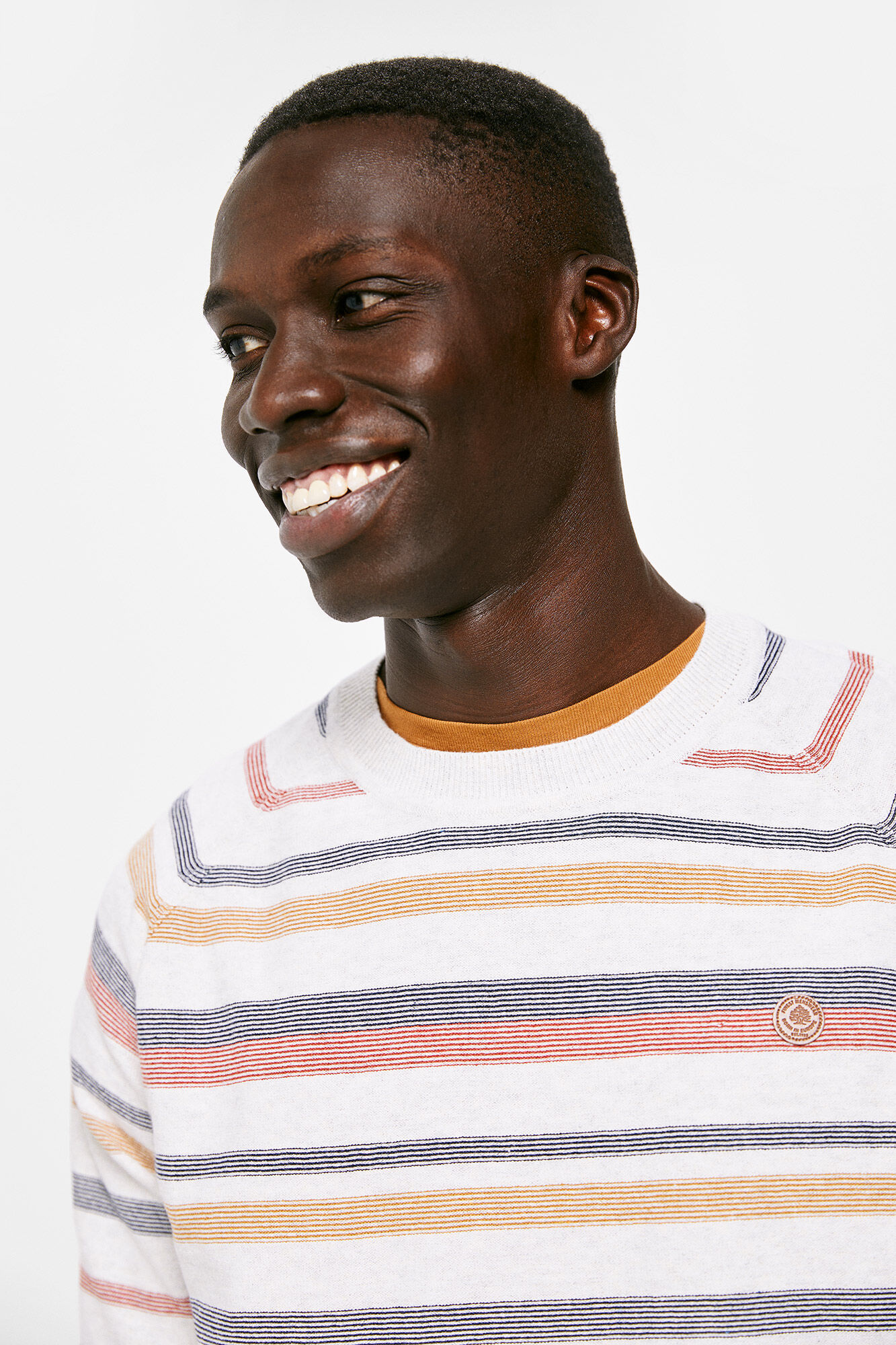Camisa com micro-listras - laranja